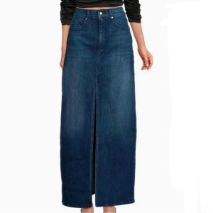 High-Waisted Denim Maxi Skirt